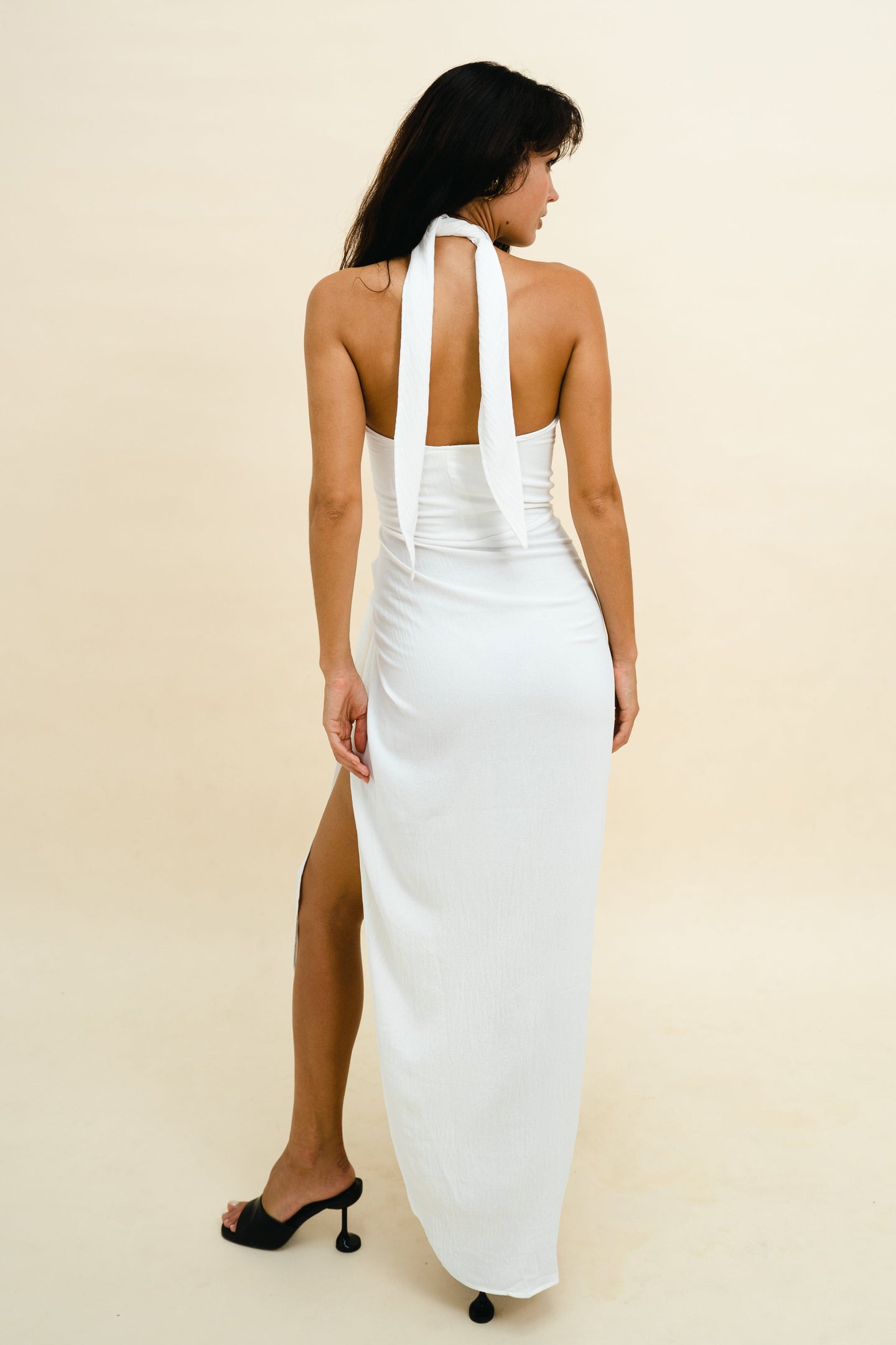 VENUS SARONG DRESS IVORY - leopard bikini bottoms, latina bikini, one piece swimsuit, Leopard print Trousers, Latina bikini top, Bikini bottom, latina women bikini, sarong dress - AIA SWIMWEAR