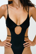 KAIA ONE PIECE IN BLACK VELVET - leopard bikini bottoms, latina bikini, one piece swimsuit, Leopard print Trousers, Latina bikini top, Bikini bottom, latina women bikini, sarong dress -  AIA SWIMWEAR