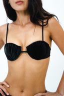 GIA BIKINI BOTTOMS  BLACK VELVET - leopard bikini bottoms, latina bikini, one piece swimsuit, Leopard print Trousers, Latina bikini top, Bikini bottom, latina women bikini, sarong dress -  AIA SWIMWEAR