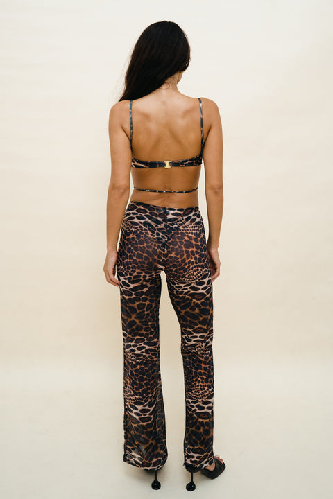 ISLAND TROUSERS IN EXOTIC LEOPARD - leopard bikini bottoms, latina bikini, one piece swimsuit, Leopard print Trousers, Latina bikini top, Bikini bottom, latina women bikini, sarong dress -  AIA SWIMWEAR