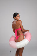 She Wears Pearls Hot Fuchsia bandeau top — side view